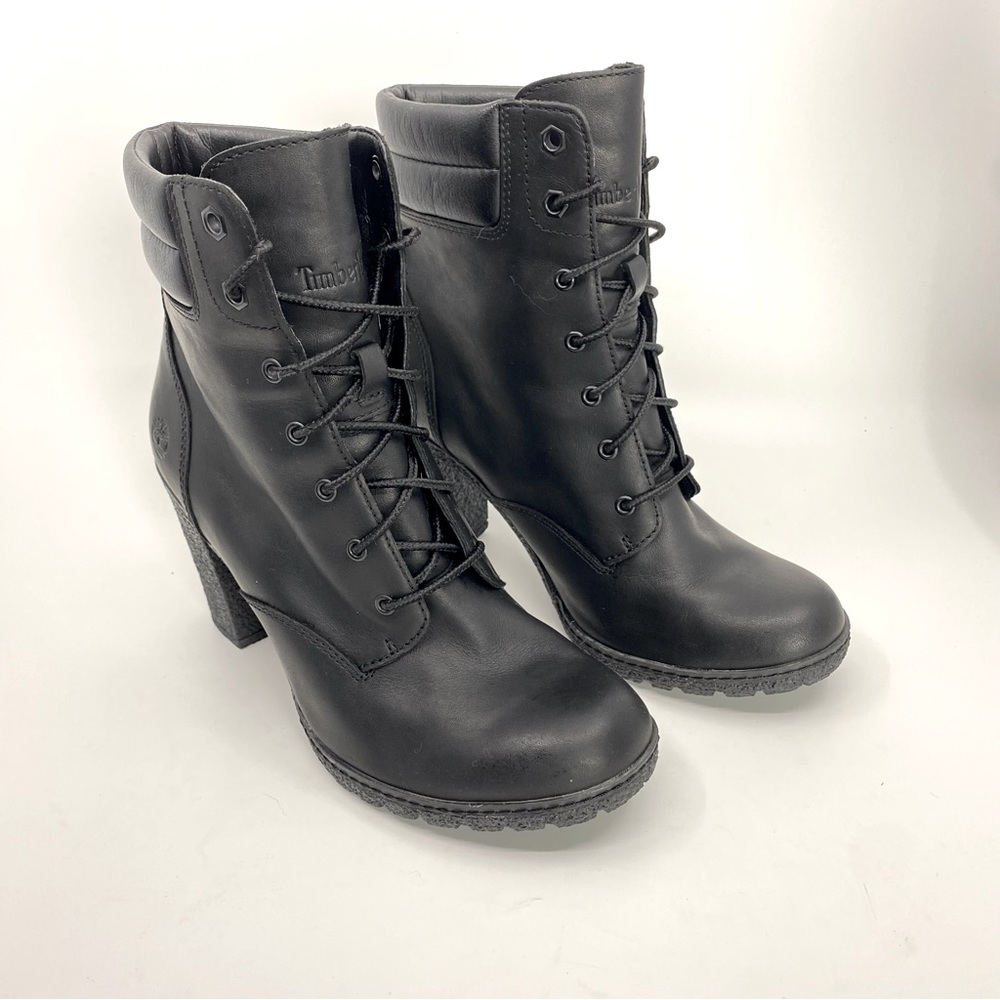 Timberland Women's Tillston 6 Inch Black Full Grain Leather Boot A2B56 SZ 7.5